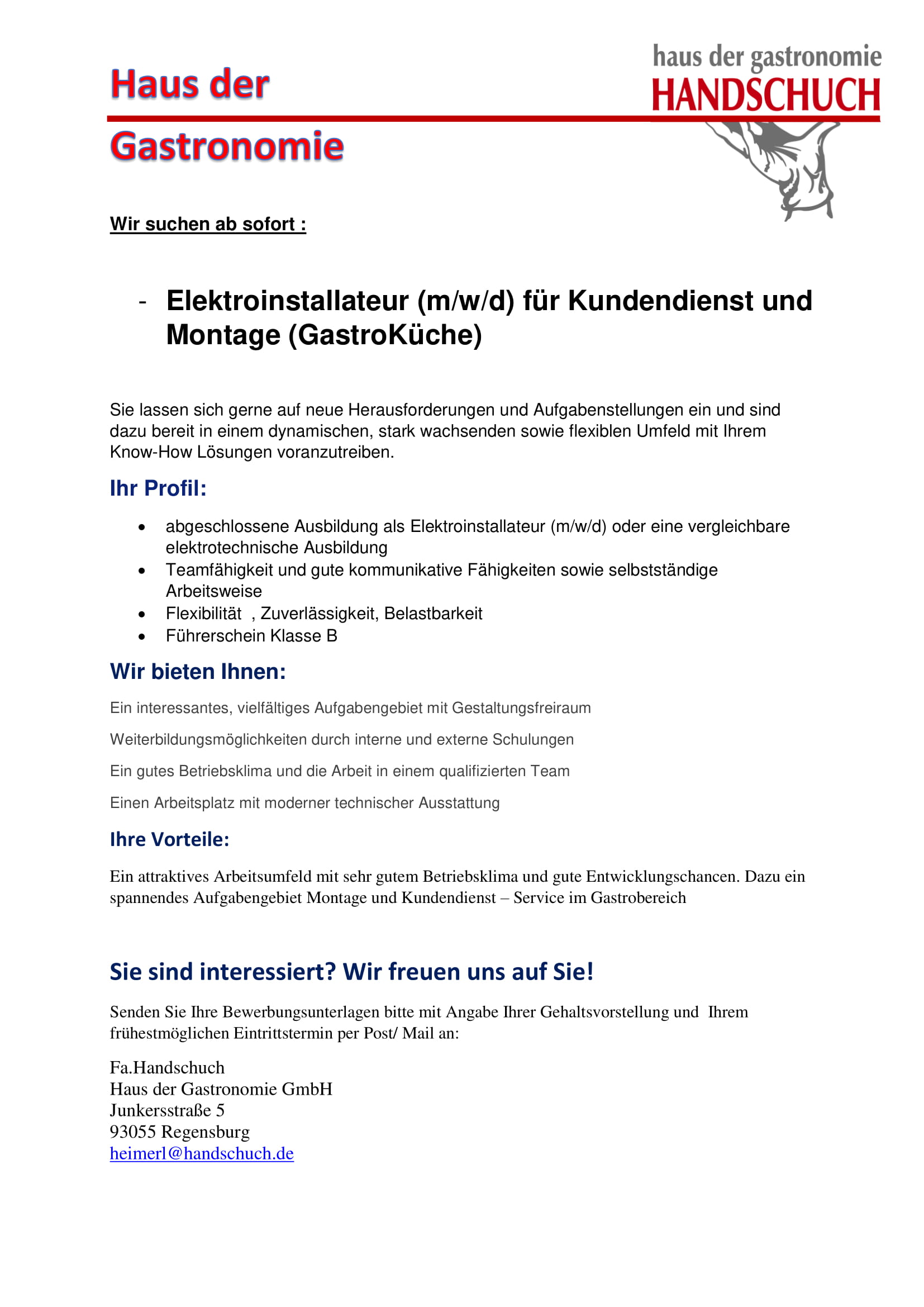 stellengesuch Elektroinstallateur